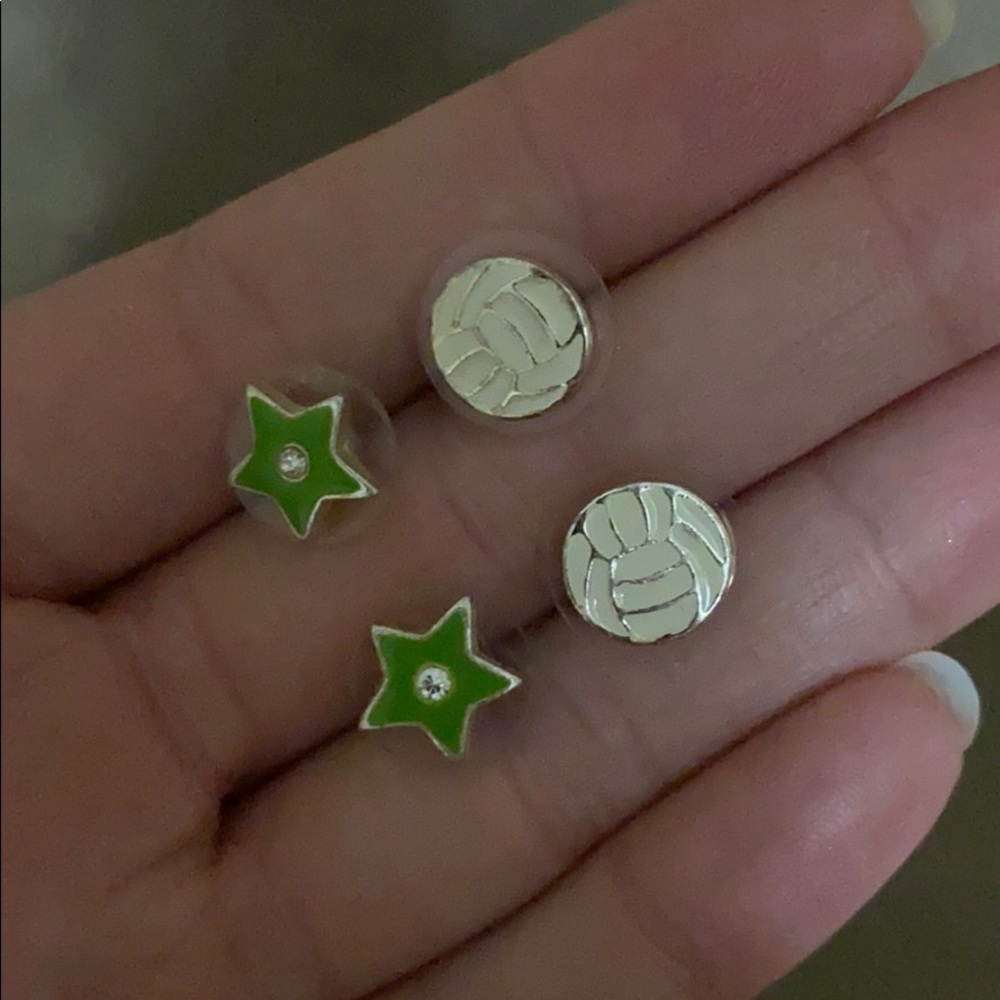Volleyball & Star Earrings